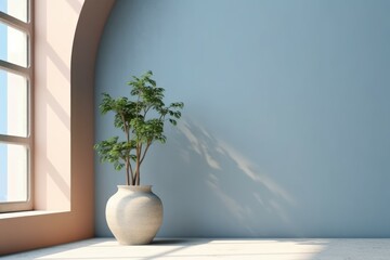 Window house plant pot background. Generate Ai