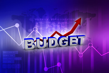 3d rendering Budget inflation Concept