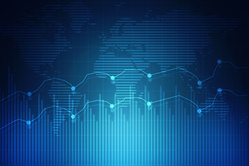 2d rendering Stock market online business concept. business Graph 