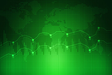 2d rendering Stock market online business concept. business Graph 