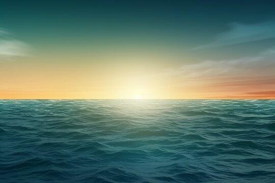 World ocean day sunrise. Generate Ai