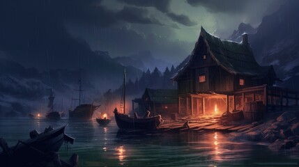 Fototapeta premium Storm Game Environment Art