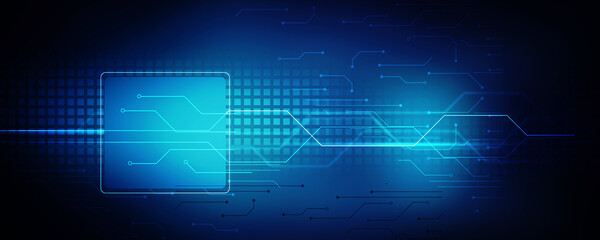2d illustration Abstract futuristic electronic circuit technology background
