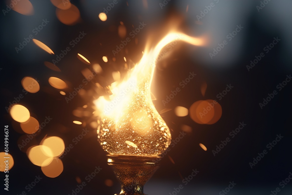 Aufkleber the torch burns in the dark. generated by ai.