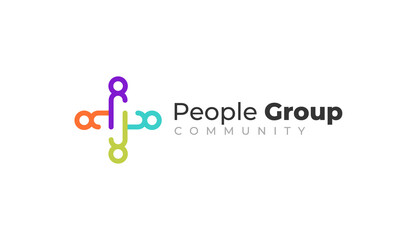 People community group logo vector design