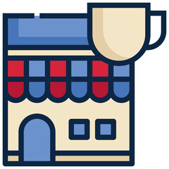 coffee drink shop store map icon filled outline