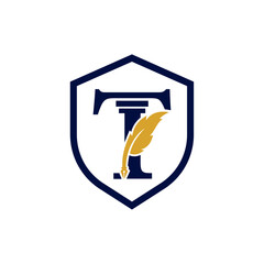 'T'  Letter Law firm logo design