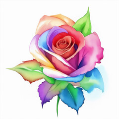 Obraz na płótnie Canvas rose rainbow colors lgbt symbol isolated on white background