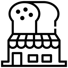 bakery loaf bread store shop location map icon simple line