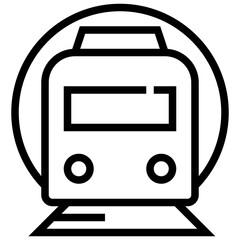train railway sign location map icon simple line