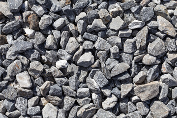 Crushed grey stones