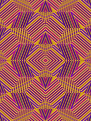 Abstract color background with kaleidoscopic striped texture in thin slices. 3d rendering digital illustration