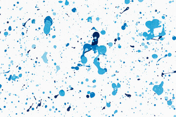 Blue paint drops texture background blue color - 614998223