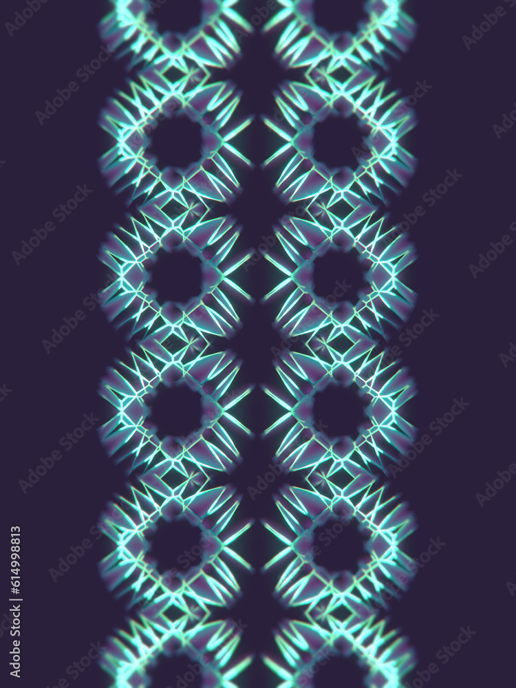 Poster Abstract fantasy background with colorful wire shapes. Abstract 3d rendering pattern. Digital illustration
