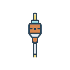 Color illustration icon for rca jack 