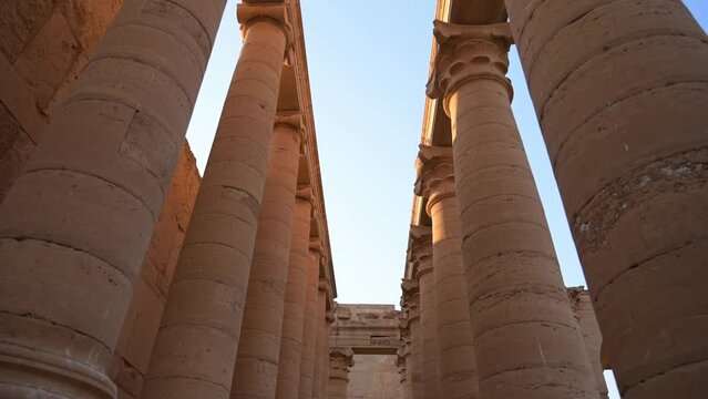 Ancient Rock Columns at Hatra Ruins in Iraq, Outdoor Archaeology Site