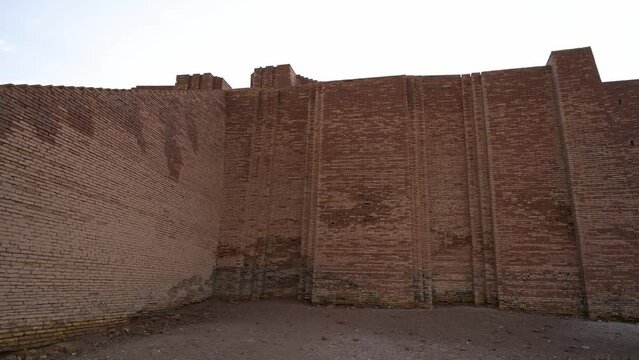 Ancient Brick Building at Ruins of UR, Ziggurat of UR Monument in Iraq, Historical Antique Building  