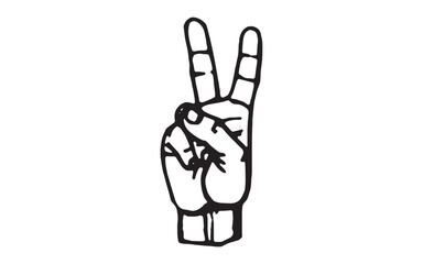 Hand Icons With Finger Count. Hand Gesture Symbols