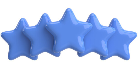 Review star. Star rating. 3D illustration.