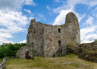 Fototapeta na wymiar The castle ruins of Primda Castle (Přimda) are the oldest stone castle in Bohemia - Czech Republic