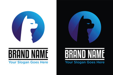 simple modern llama alpaca illustration logo design © wastucitra