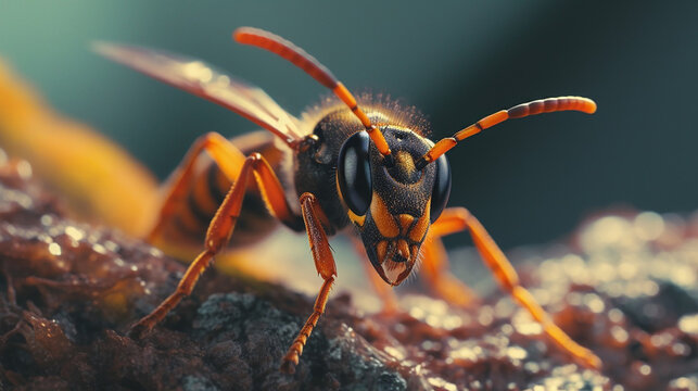 ai generative close up of a wasp