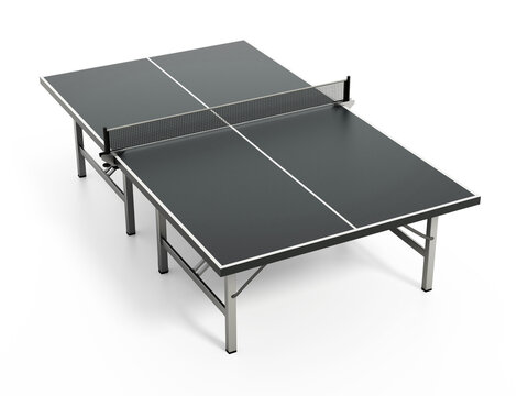 Ping pong table isolated on white background. 3D illustration