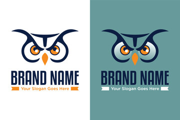 simple letter T owl face vector illustration logo design