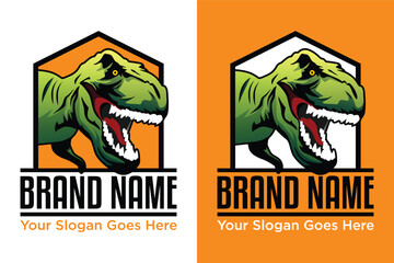 modern T-Rex Head mascot illustration logo design