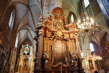 Interior of Basilica of the Corpus Christi in Krakow, Poland