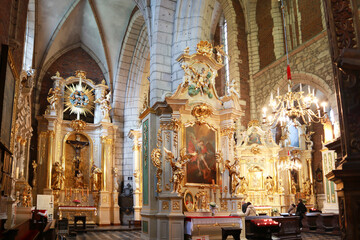 Fototapeta na wymiar Interior of Basilica of the Corpus Christi in Krakow, Poland