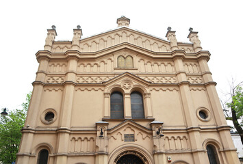 Fototapeta na wymiar Tempel Synagogue in Kazimierz - former Jewish quarter in Krakow, Poland
