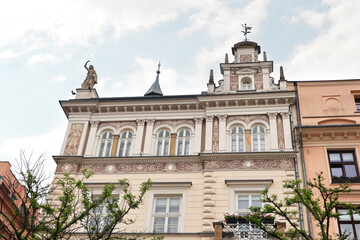 Fototapeta na wymiar Bonerowski Palace on the main Market Square in Krakow, Poland