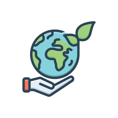 Color illustration icon for ecology 