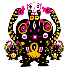 cute and colorful monster charactor design