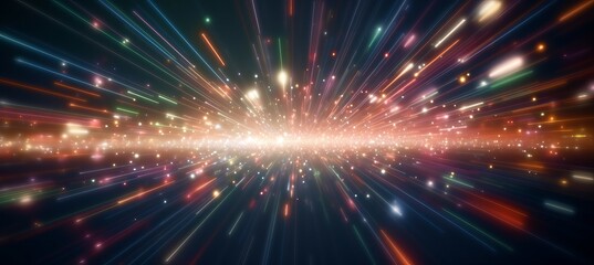 Glitter spark burst blurred background. Generative AI technology.	