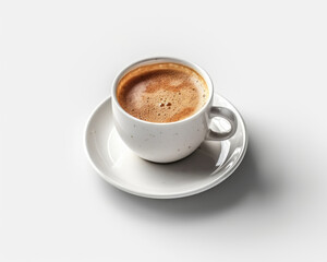 cup of cappuccino on isolated white background