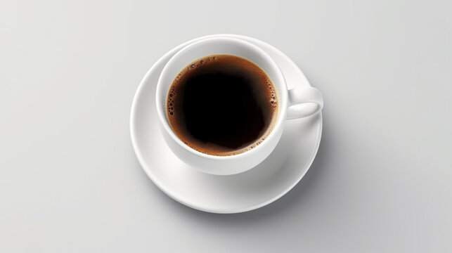 cup of coffee on white Americano coffee