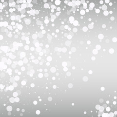 Gray Snowfall Vector Silver Background. Falling