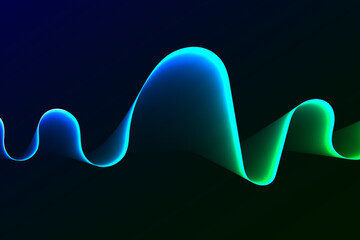 Gradient Wave Background, fluid neon line on dark blue background. Editable Vector Illustration. EPS 10. For backgrounds, templates, layouts, posters, designs.