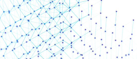 Abstract digital connection dots. Technology background. Network connection structure. 3d rendering. widescreen