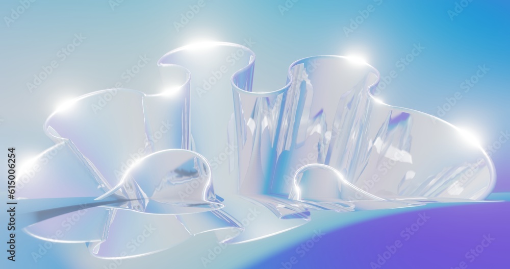 Aufkleber abstract colorful background curved pattern in design 3d render