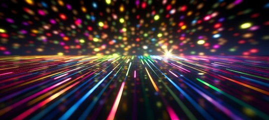 Colorful glitter burst sparkle bokeh background. Generative AI technology.	