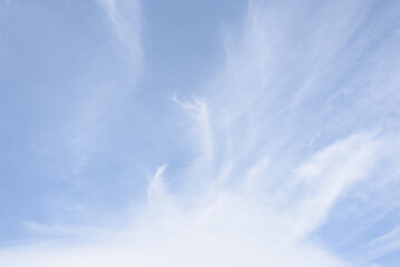White cloud on the blue sky at a beautiful time of the day