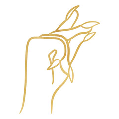 Gold Witch Hand With Snap Gesture Drawing