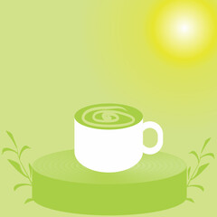 Green tea background element 2023061915