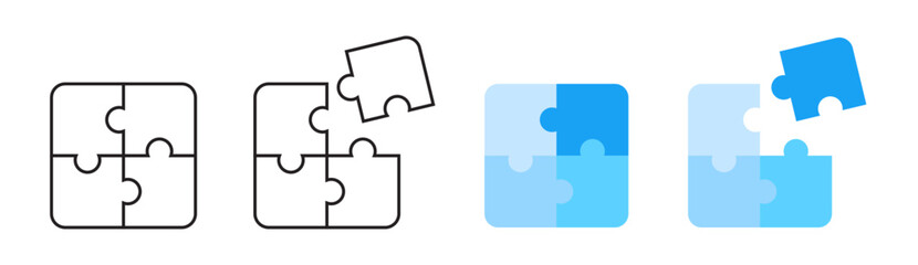 jigsaw puzzle icon idea teamwork and strategy icon