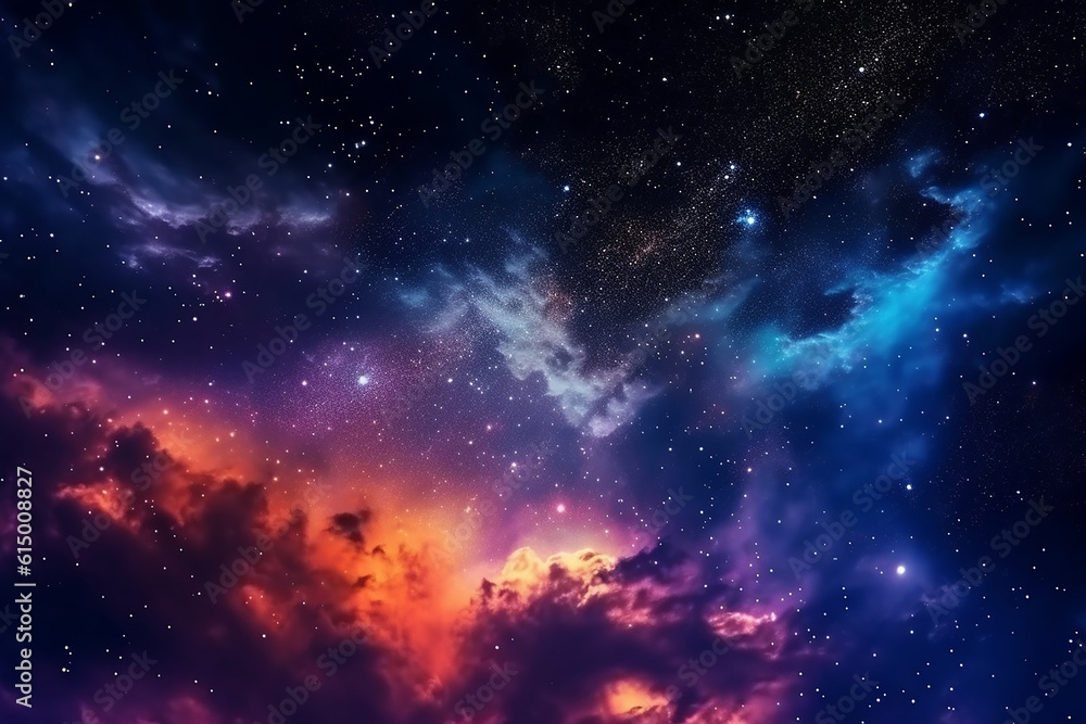 Canvas Prints ai generative surreal and colorful sky background with a night universe atmosphere