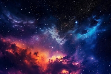 ai generative surreal and colorful sky background with a night universe atmosphere 