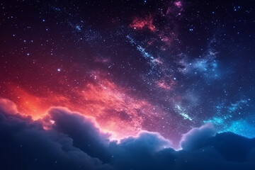 Obraz na płótnie Canvas ai generative surreal and colorful sky background with a night universe atmosphere 